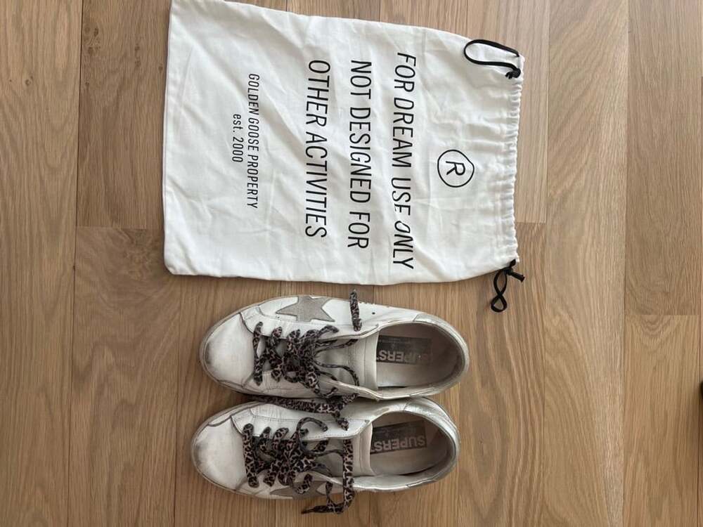 Golden Goose Superstar Sneakers with Leopard Laces